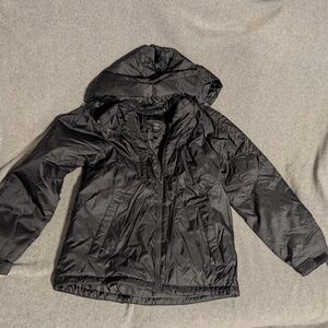 Men's Waterproof Black Hooded Coat